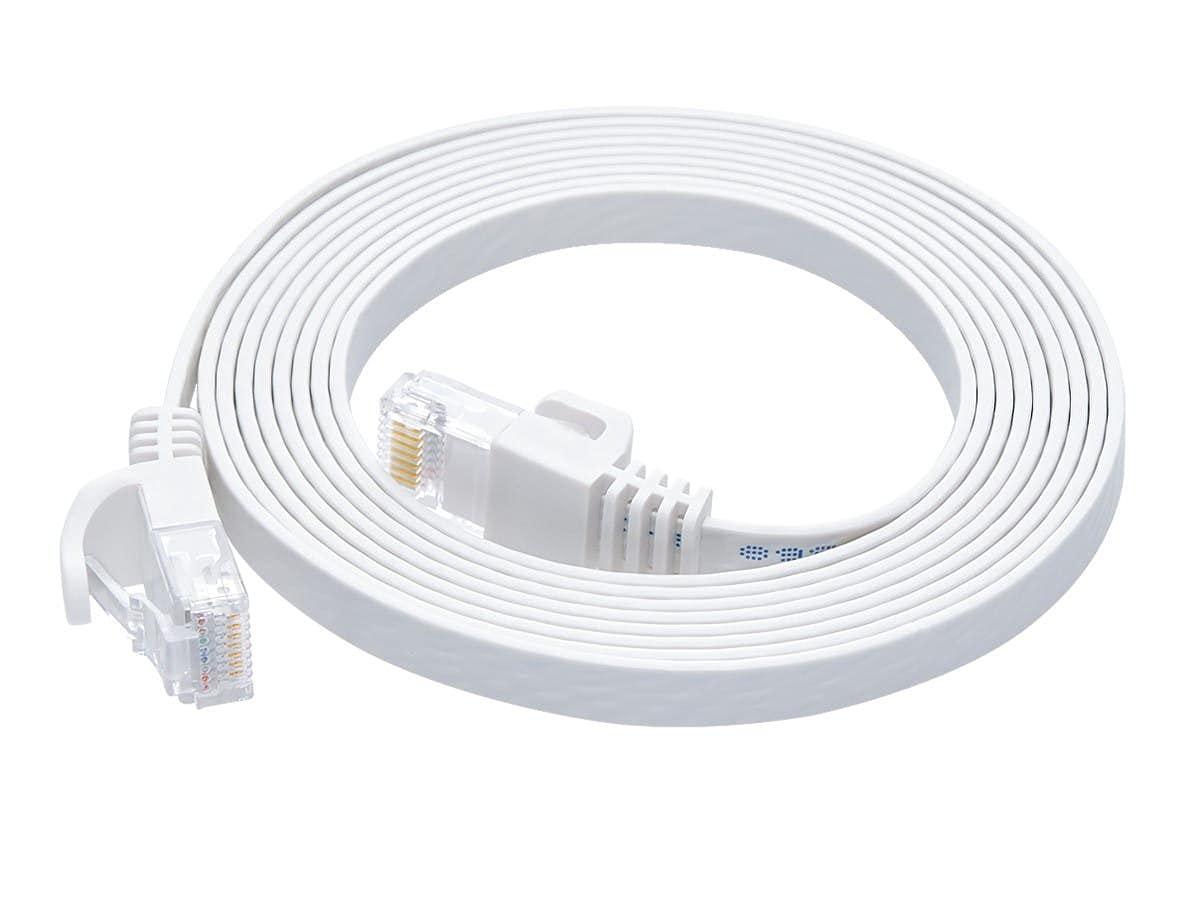 image:imageMonoprice Flexboot Cat6 Ethernet Patch Cable Snagless RJ45 Flat 550MHz UTP Pure Bare Copper Wire 30AWG 10 ft WhiteWhite