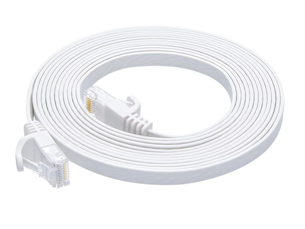 image:imageMonoprice Flexboot Cat6 Ethernet Patch Cable Snagless RJ45 Flat 550MHz UTP Pure Bare Copper Wire 30AWG 10 ft WhiteWhite