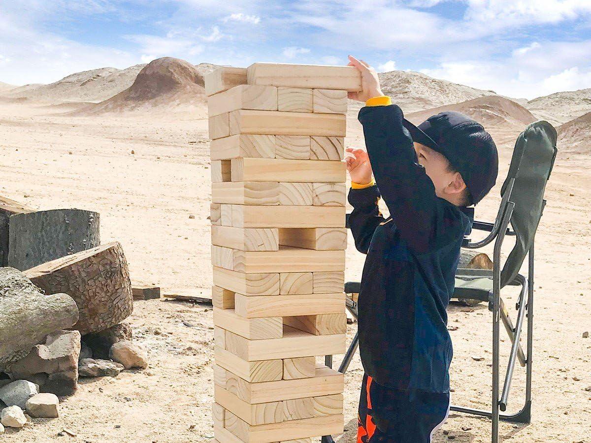 image:imageMonoprice Giant Tumbling Tower Set 56 Pinewood Pieces Stack from 2ft to Over 5ft Family Game for Tailgating BBQs Camping Outdoor Events and Much More Pure Outdoor Collection