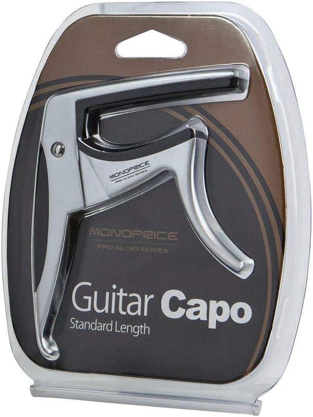 image:imageMonoprice Guitar Capo Silver With Aluminum Body amp Rubber Accents TriggerStyle Standard Length Hight Quality amp Light Weight Stage Right Series