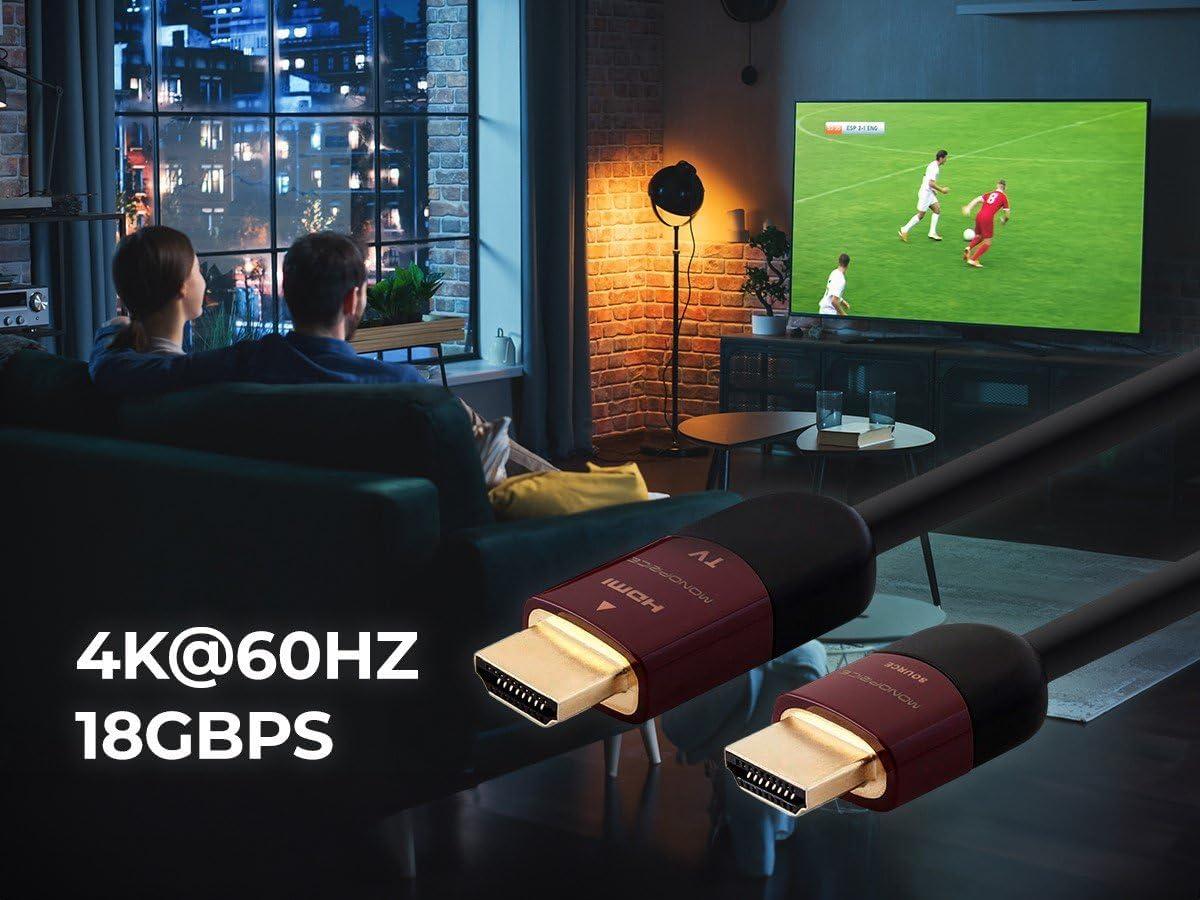 image:imageMonoprice HDMI High Speed Active Cable 4K60Hz HDR 18Gbps YUV 444 CL2 26AWG 45 Feet Black Cabernet Ultra Series30 Feet