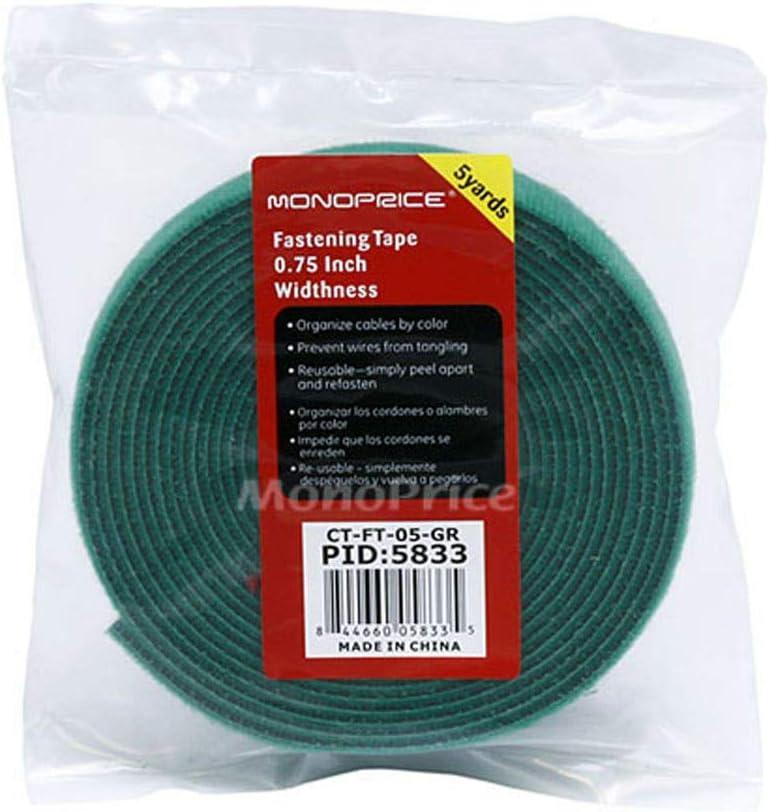 image:imageMonoprice Hook and Loop Fastening Tape 5 Yards Per Roll 075in WhiteGreen