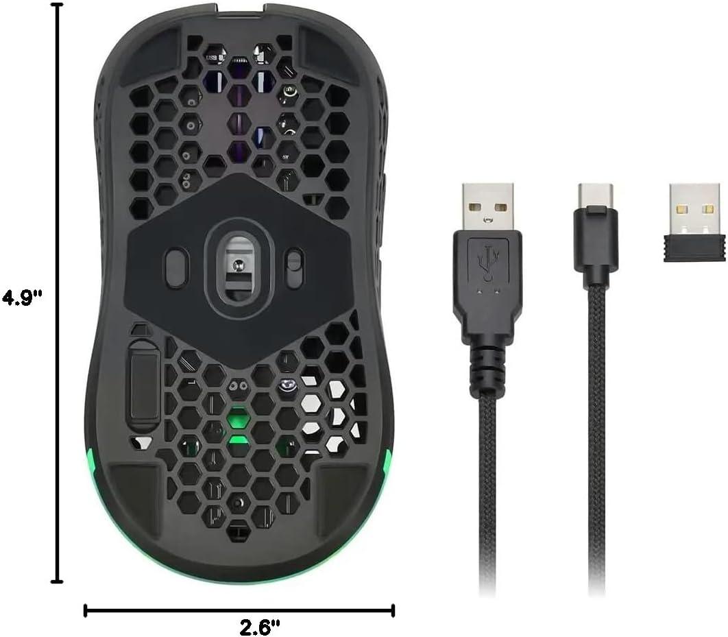 image:imageMonoprice HyperK Wireless Ultralight Gaming Mouse PixArt Optical Sensor Offers 6 Programmable DPI Settings Dark Matter