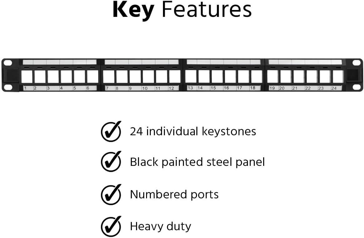 image:imageMonoprice Keystone Jack Panel 24 ports1U
