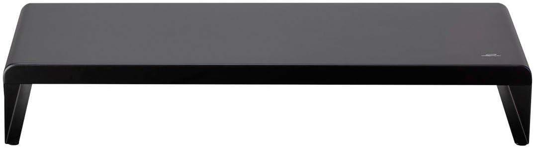 image:imageMonoprice Medium Multimedia Desktop Stand Black Glass 276 x 122 x 3 Stand amp Riser Laptop Stand Desktop TV Stand Dual Monitors w Height Adjustable Legs Workstream Collection 116360 256 x 110Black Metal