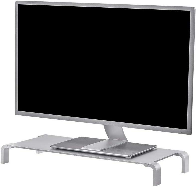 image:imageMonoprice Medium Multimedia Desktop Stand Black Glass 276 x 122 x 3 Stand amp Riser Laptop Stand Desktop TV Stand Dual Monitors w Height Adjustable Legs Workstream Collection 116360 256 x 110Black Metal