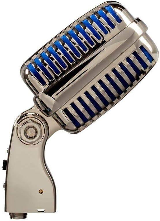 image:imageMonoprice Memphis Blue Classic Dynamic Microphone Unidirectional RetroStyle with PopFree OnOff Switch and Protective Case Stage Right Series