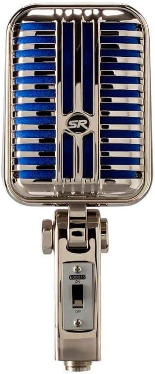 image:imageMonoprice Memphis Blue Classic Dynamic Microphone Unidirectional RetroStyle with PopFree OnOff Switch and Protective Case Stage Right Series