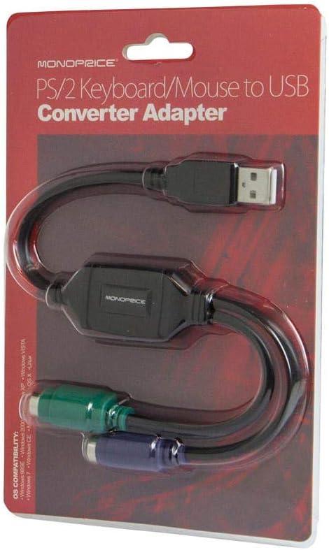 image:imageMonoprice PS2 KeyboardMouse to USB Converter Adapter Black