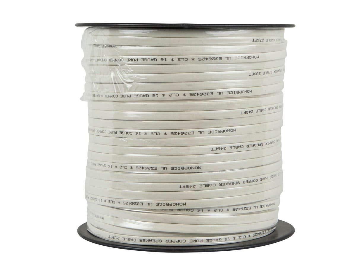 image:imageMonoprice Pure Copper Flat Speaker Wire CL2 in Wall Rated Jacketed in PVC Material 16AWG 100 Feet250 Feet