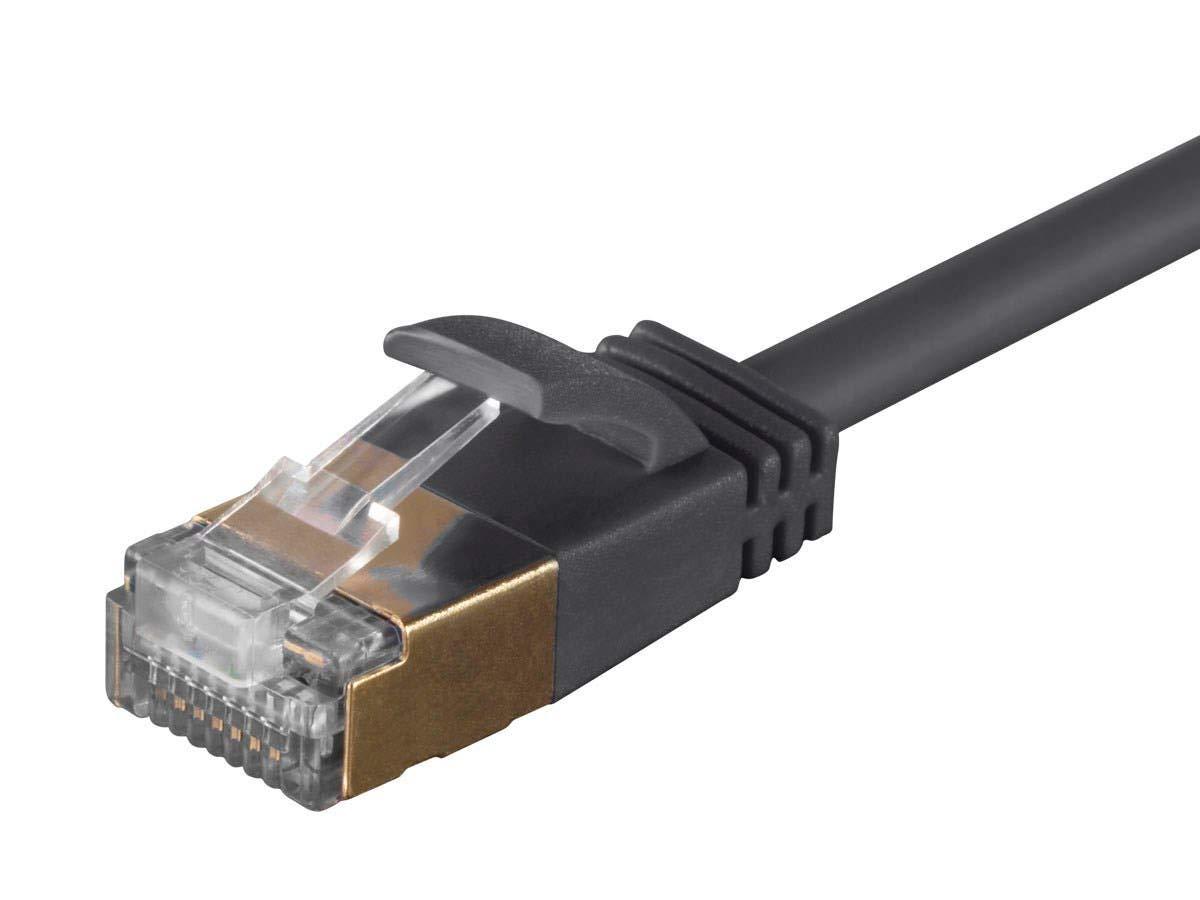 image:imageMonoprice SlimRun Cat6A Ethernet Patch Cable Network Internet Cord RJ45 Stranded STP Pure Bare Copper Wire 36AWG 3ft BlackBlack