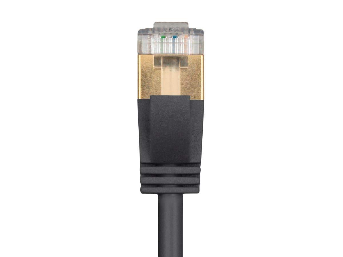 image:imageMonoprice SlimRun Cat6A Ethernet Patch Cable Network Internet Cord RJ45 Stranded STP Pure Bare Copper Wire 36AWG 3ft BlackBlack