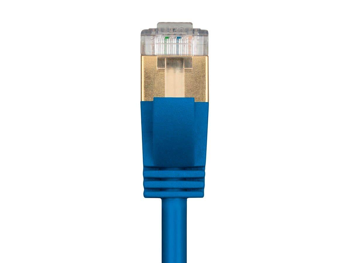 image:imageMonoprice SlimRun Cat6A Ethernet Patch Cable Network Internet Cord RJ45 Stranded STP Pure Bare Copper Wire 36AWG 3ft BlackBlue