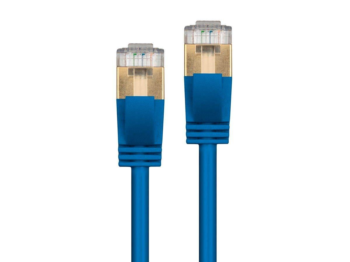 image:imageMonoprice SlimRun Cat6A Ethernet Patch Cable Network Internet Cord RJ45 Stranded STP Pure Bare Copper Wire 36AWG 3ft BlackBlue