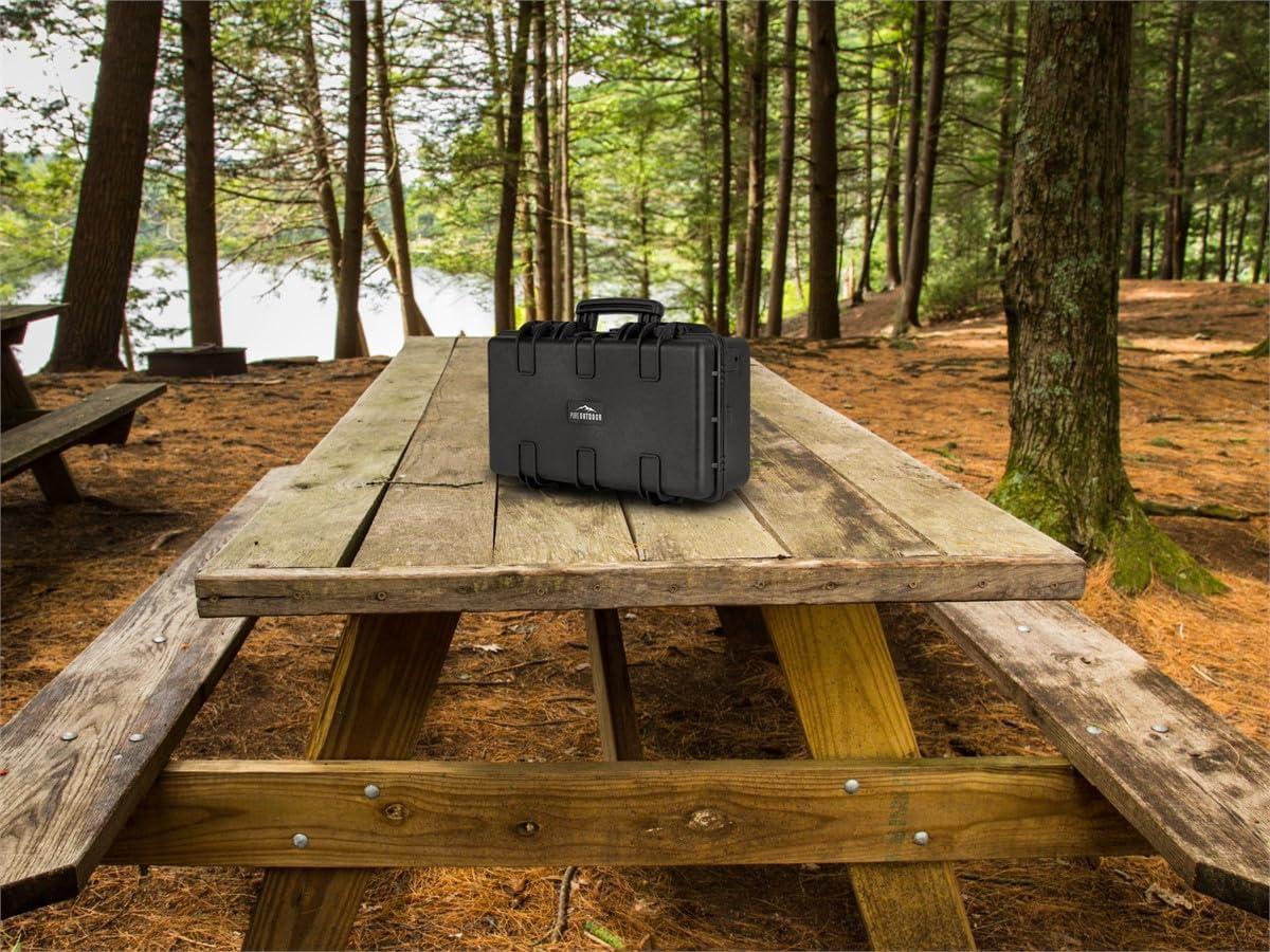image:imageMonoprice Weatherproof Hard Case 33 x 22 x 13 Inches With Wheels and Customizable Foam Shockproof IP67 Ultraviolet And Impact Resistant Material Black Pure Outdoor CollectionBlack