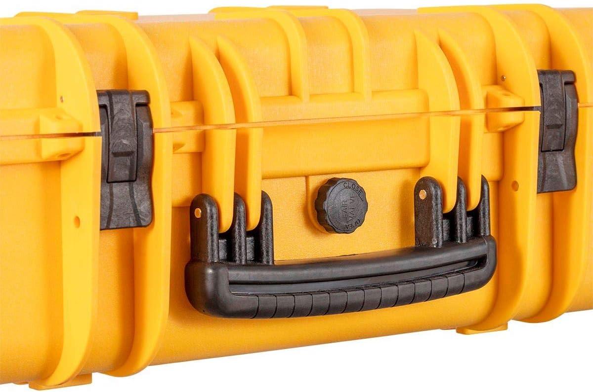 image:imageMonoprice Weatherproof Hard Case 33 x 22 x 13 Inches With Wheels and Customizable Foam Shockproof IP67 Ultraviolet And Impact Resistant Material Black Pure Outdoor Collectionyellow