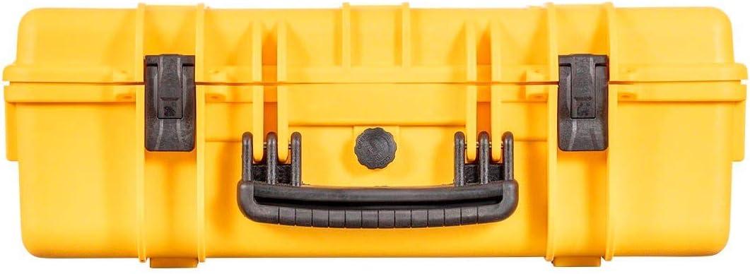 image:imageMonoprice Weatherproof Hard Case 33 x 22 x 13 Inches With Wheels and Customizable Foam Shockproof IP67 Ultraviolet And Impact Resistant Material Black Pure Outdoor Collectionyellow
