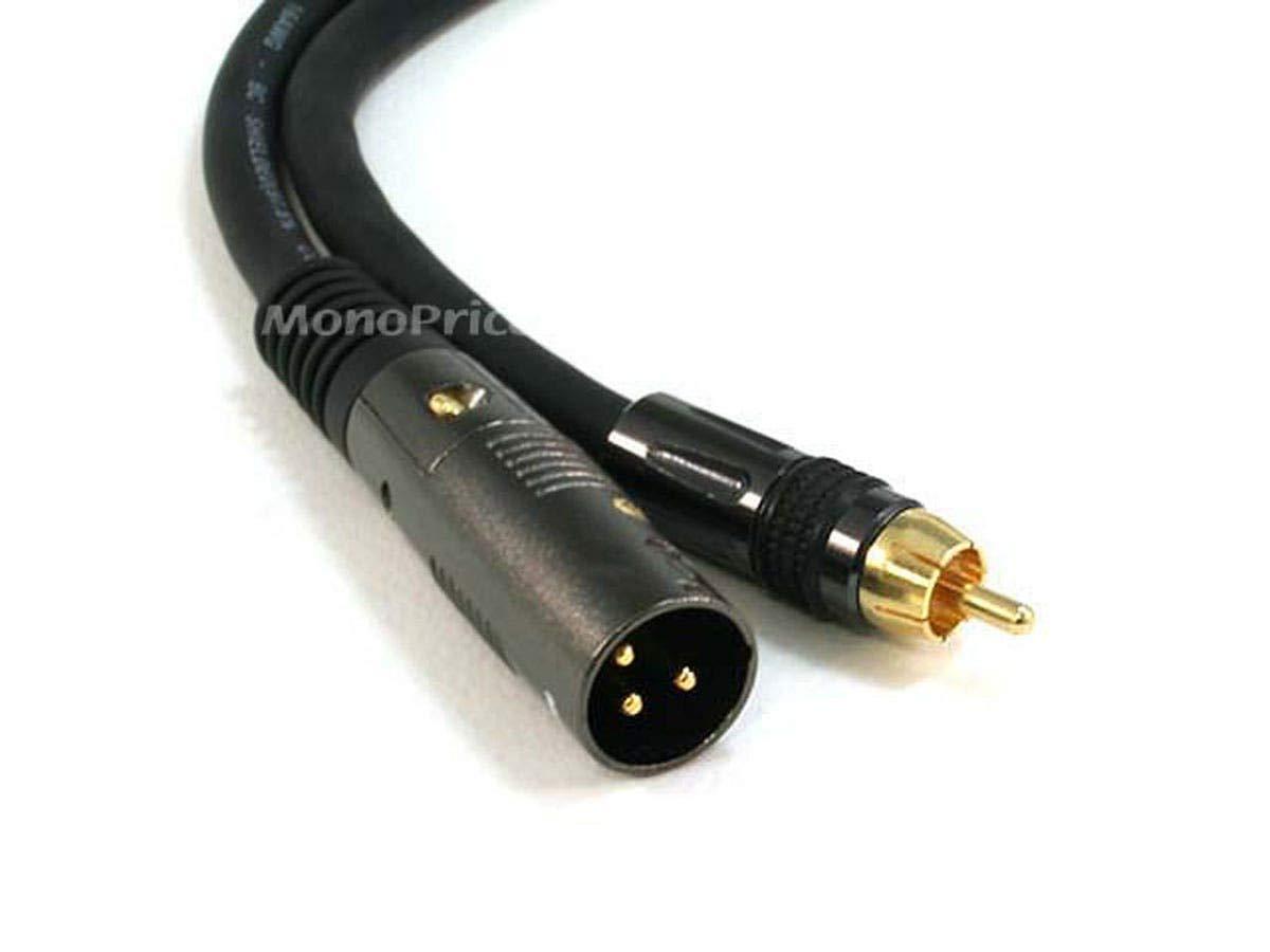 image:imageMonoprice XLR Male to RCA Male Cable 6 Feet Black 16AWG Shielded Twisted Pair OxygenFree Copper Braid Conductors E21 Gold Plated Connectors Premier SeriesXLR MM