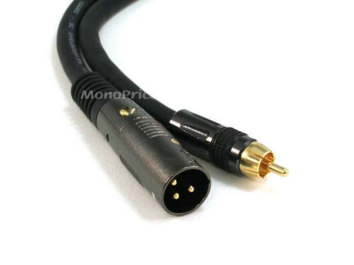 image:imageMonoprice XLR Male to RCA Male Cable 6 Feet Black 16AWG Shielded Twisted Pair OxygenFree Copper Braid Conductors E21 Gold Plated Connectors Premier SeriesXLR MM