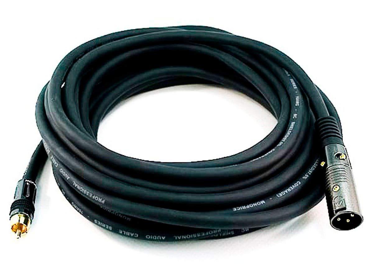 image:imageMonoprice XLR Male to RCA Male Cable 6 Feet Black 16AWG Shielded Twisted Pair OxygenFree Copper Braid Conductors E21 Gold Plated Connectors Premier SeriesXLR MM