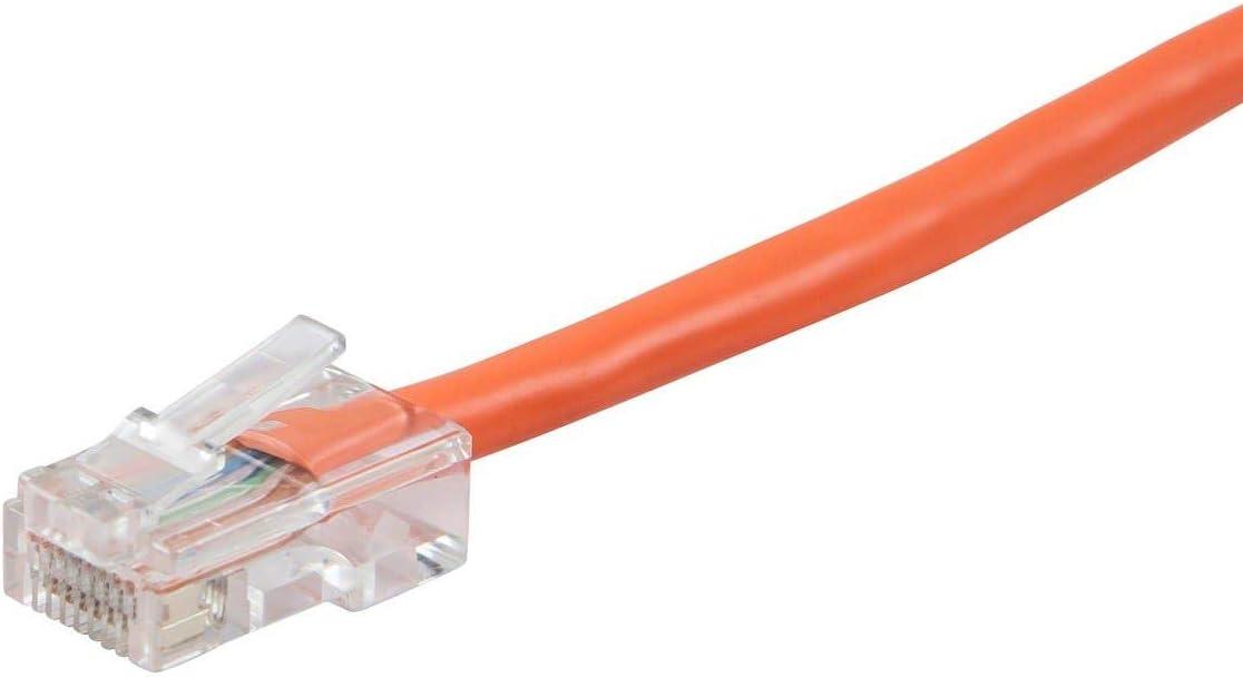 image:imageMonoprice ZerobootCat6 Ethernet Patch Cable Network Internet Cord RJ45 Stranded 550Mhz UTP Pure Bare Copper Wire 24AWG 25ft BlackOrange