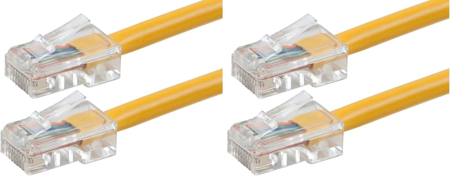 image:imageMonoprice ZerobootCat6 Ethernet Patch Cable Network Internet Cord RJ45 Stranded 550Mhz UTP Pure Bare Copper Wire 24AWG 25ft BlackYellow