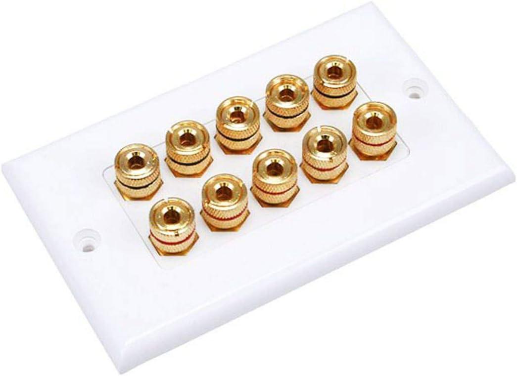 image:imageMoonrise Monoprice 103326 Banana Binding Post TwoPiece Inset Coupler Wall Plate for 4 Speakers White5 Speaker