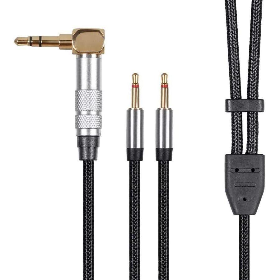 image:imageMonolith Dual 25mm to 35mm Headphone Cable 6 Feet Black With Braided Auxiliary Audio Cord Works With M1060 M1060C M565 M565C BlackSilver