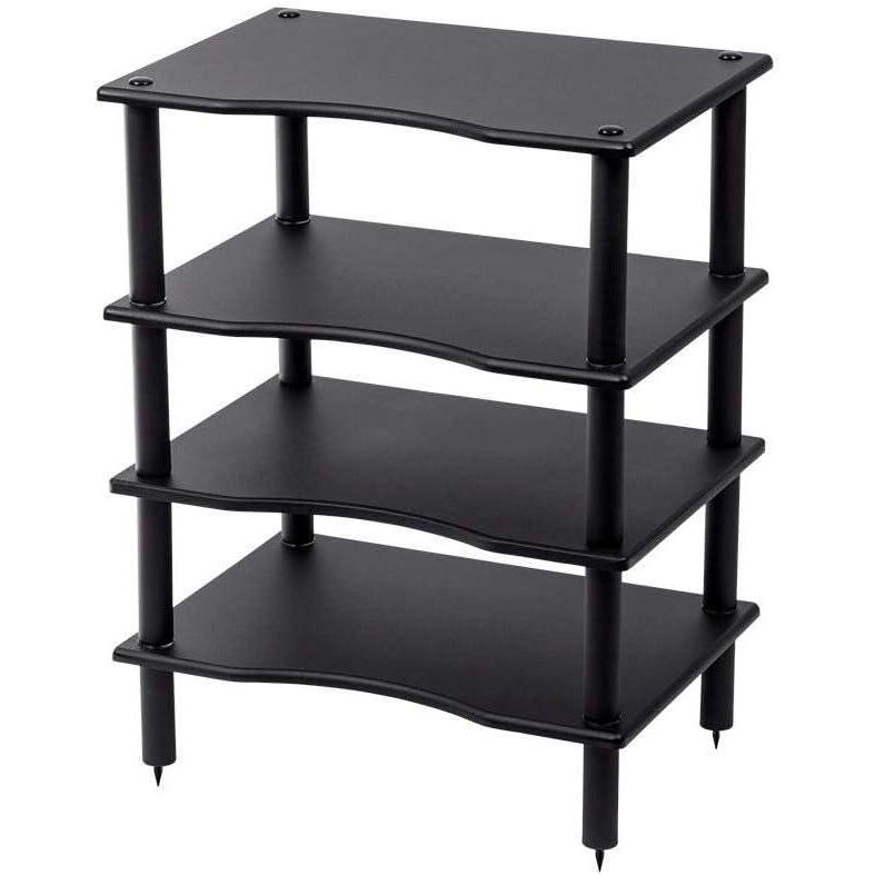 image:imageMonolith Heavy Duty 4 Tier Audio Stand XL 1 Shelf Thickness Open Air Design Sturdy Construction MapleBlack