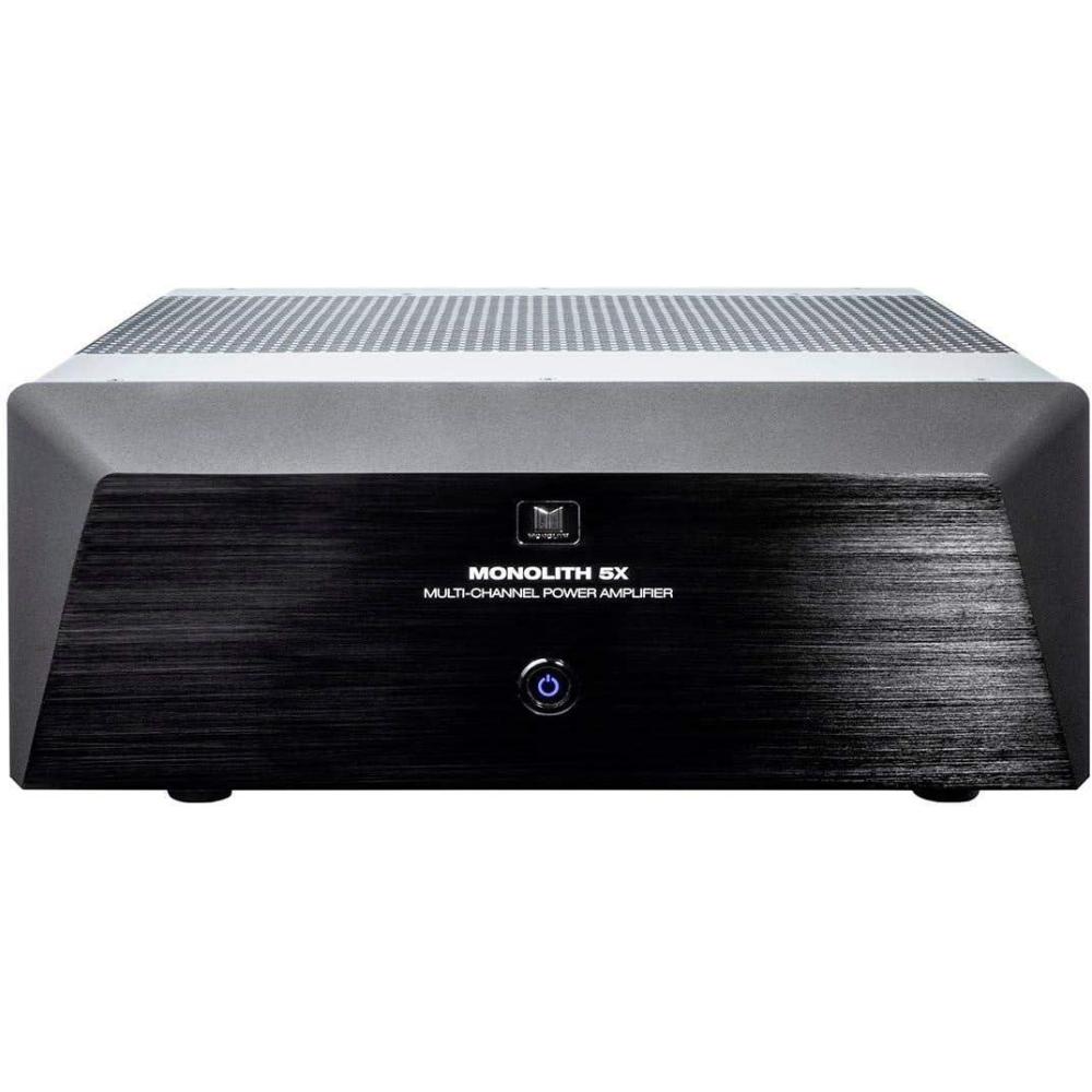image:imageMonolith MultiChannel Home Theater Power Amplifier  with 5x200 Watt Per Channel Into 8 Ohms XLR and RCA Inputs 2 Toroidal Transformers5 Ch