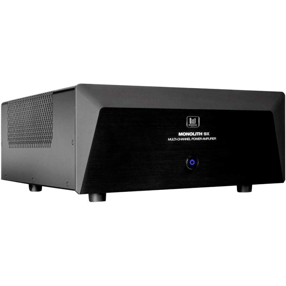 image:imageMonolith MultiChannel Home Theater Power Amplifier  with 5x200 Watt Per Channel Into 8 Ohms XLR and RCA Inputs 2 Toroidal Transformers9 Ch