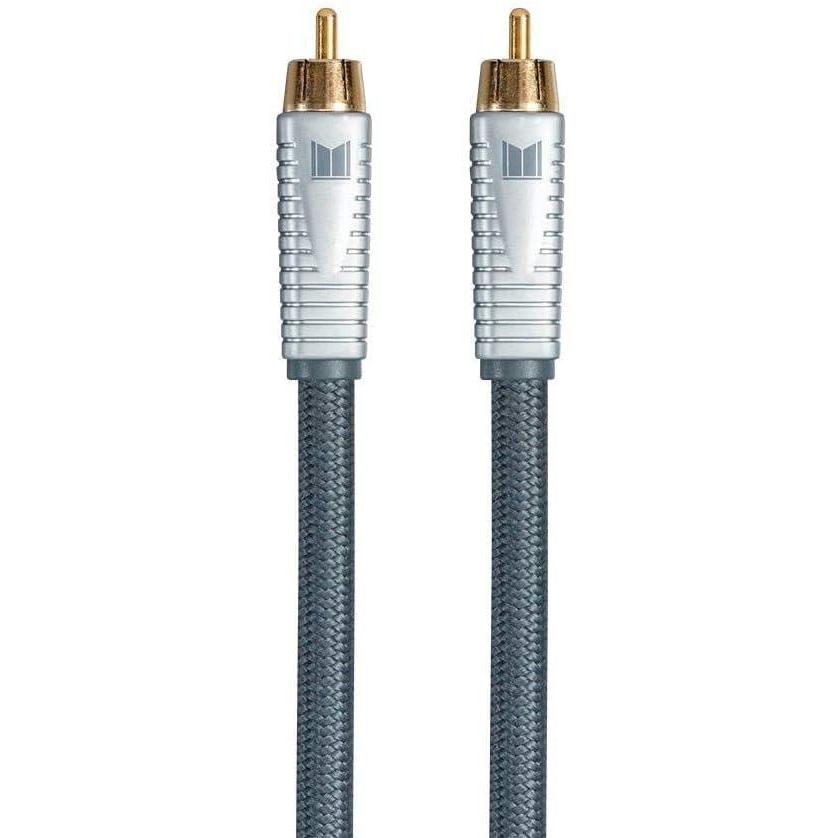 image:imageMonolith RCA Cable 24K Gold Plated Connectors AL foil OFC Copper Braided Shield 3 Feet Silver
