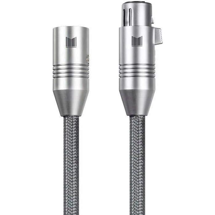 image:imageMonolith XLR Male to XLR Female Audio Cable  2 Meter  Gray 24K Gold Plated Connectors Balanced Oxygen Free Copper Premium Home Audio