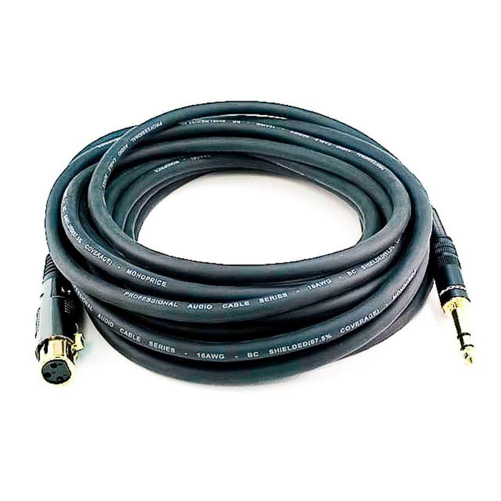 image:imageMonoprice 104768 3Feet Premier Series XLR Female to 14Inch TRS Male 16AWG Cable gold25 Feet