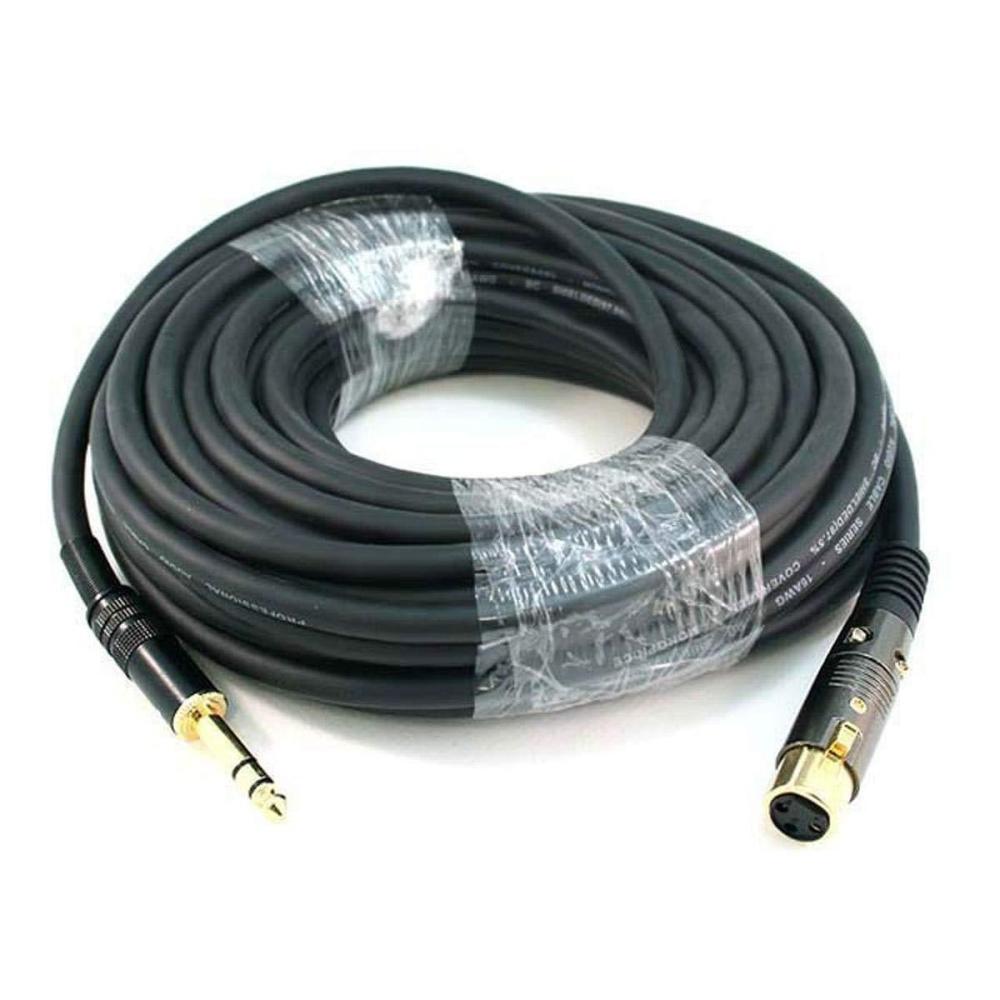 image:imageMonoprice 104768 3Feet Premier Series XLR Female to 14Inch TRS Male 16AWG Cable gold50 Feet