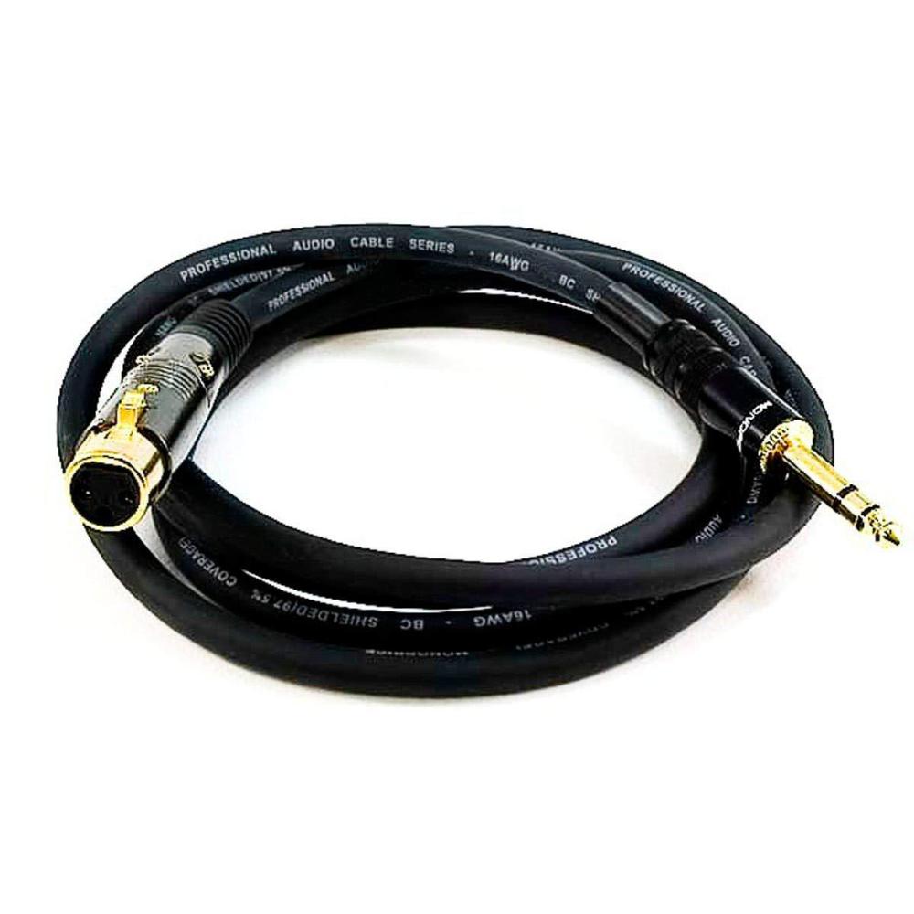 image:imageMonoprice 104768 3Feet Premier Series XLR Female to 14Inch TRS Male 16AWG Cable gold6 Feet