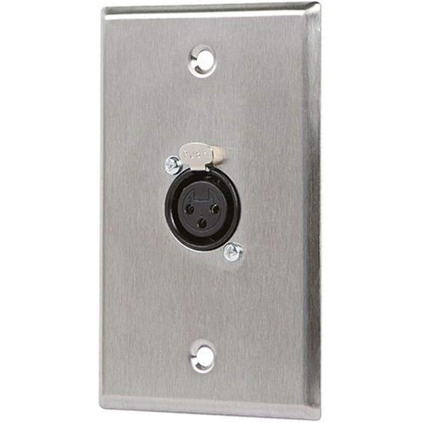 image:imageMonoprice 107396 XLR Female 3 Pin OnePort Zinc Alloy Wall Plate Silver