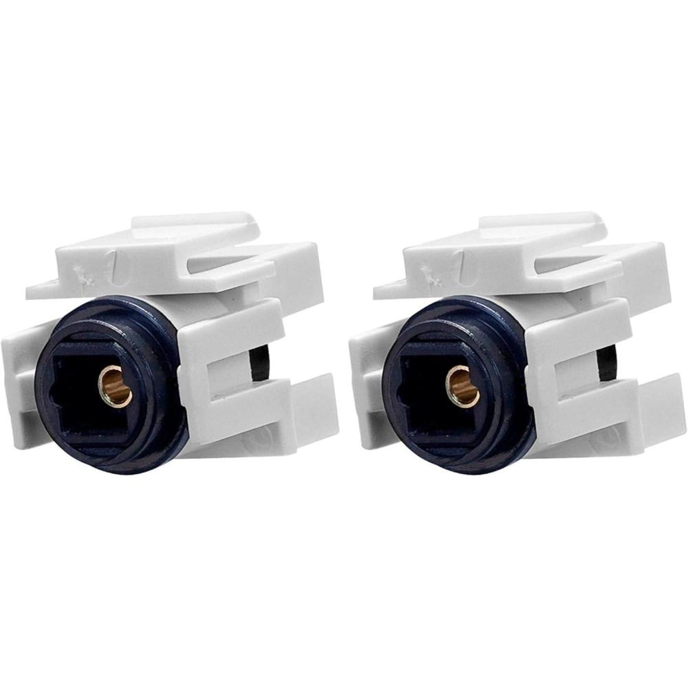 image:imageMonoprice 108729 Keystone Jack TOSLINK Female to Female Coupler Adapter White 1Pack1 Count Pack of 2