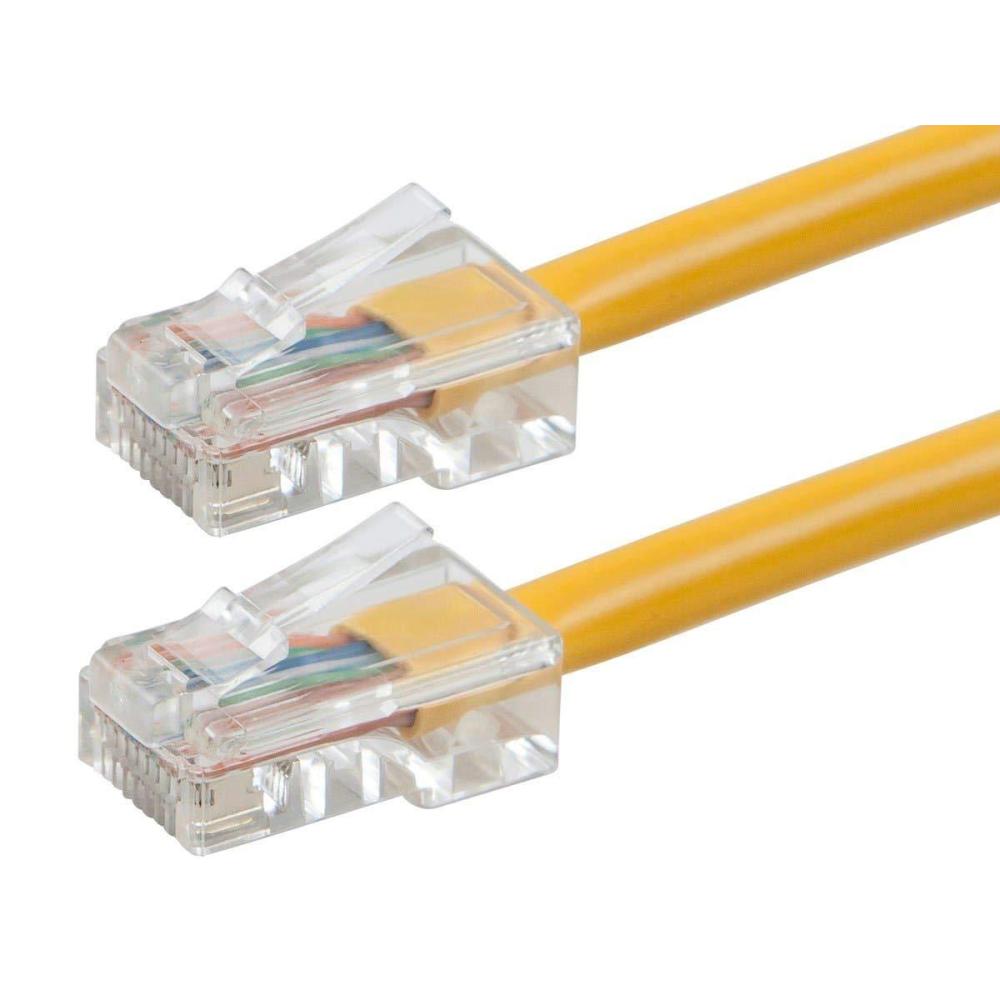 image:imageMonoprice 114285 ZerobootCat5e Ethernet Patch Cable Network Internet Cord RJ45 Stranded 350Mhz UTP Pure Bare Copper Wire 24AWG 1ft YellowYellow