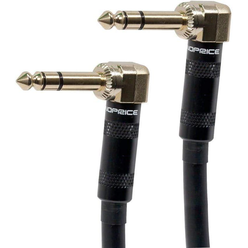 image:imageMonoprice 14Inch TRS Male to 14Inch TRS Male Guitar Pedal Patch Cable 8 Inch Black Right Angle Connectors Premier SeriesCable Cord