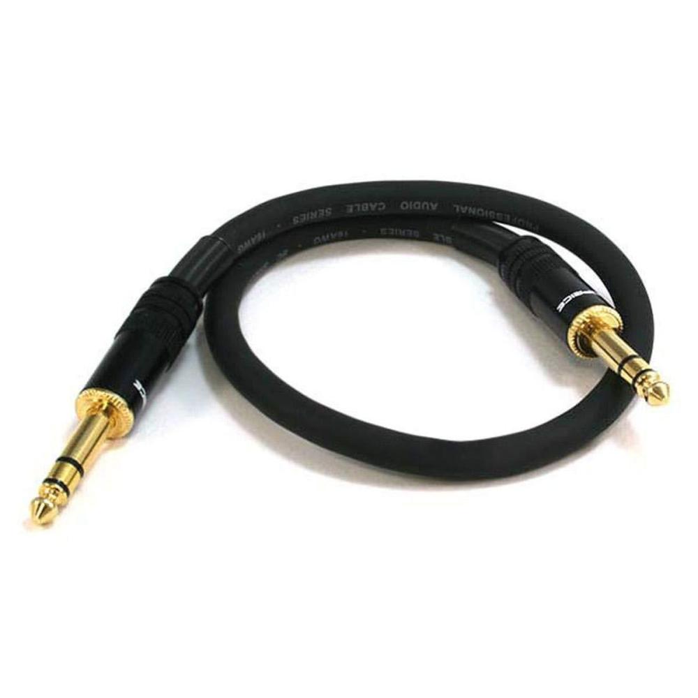 image:imageMonoprice 14Inch TRS Male to Male Cable 6 Feet Black 16AWG Gold Plated Premier Series15ft