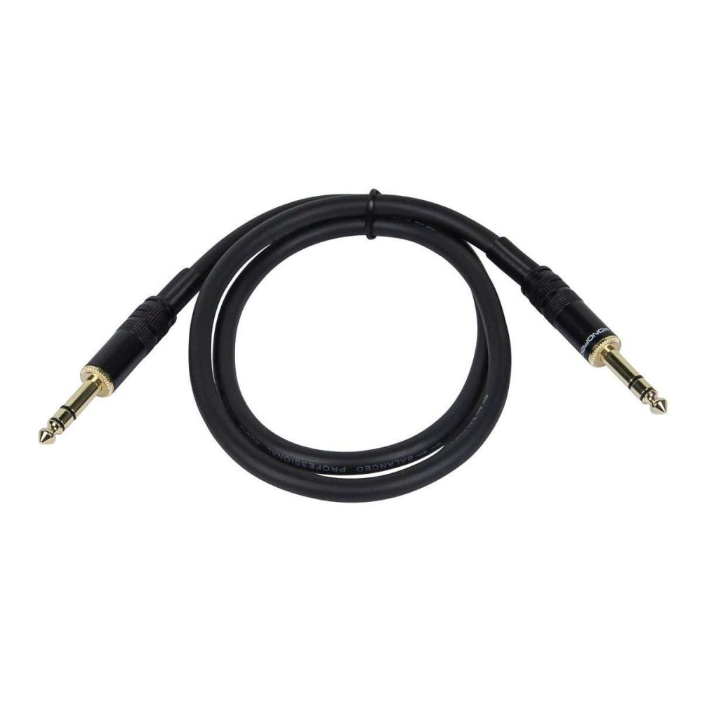 image:imageMonoprice 14Inch TRS Male to Male Cable 6 Feet Black 16AWG Gold Plated Premier Series3ft
