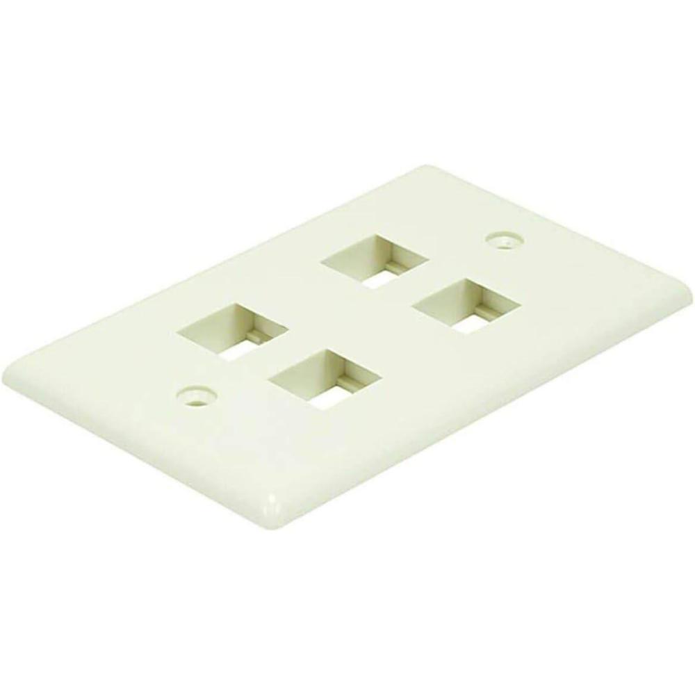 image:imageMonoprice 2Gang Wall Plate for Keystone 4 Hole WhiteKhaki