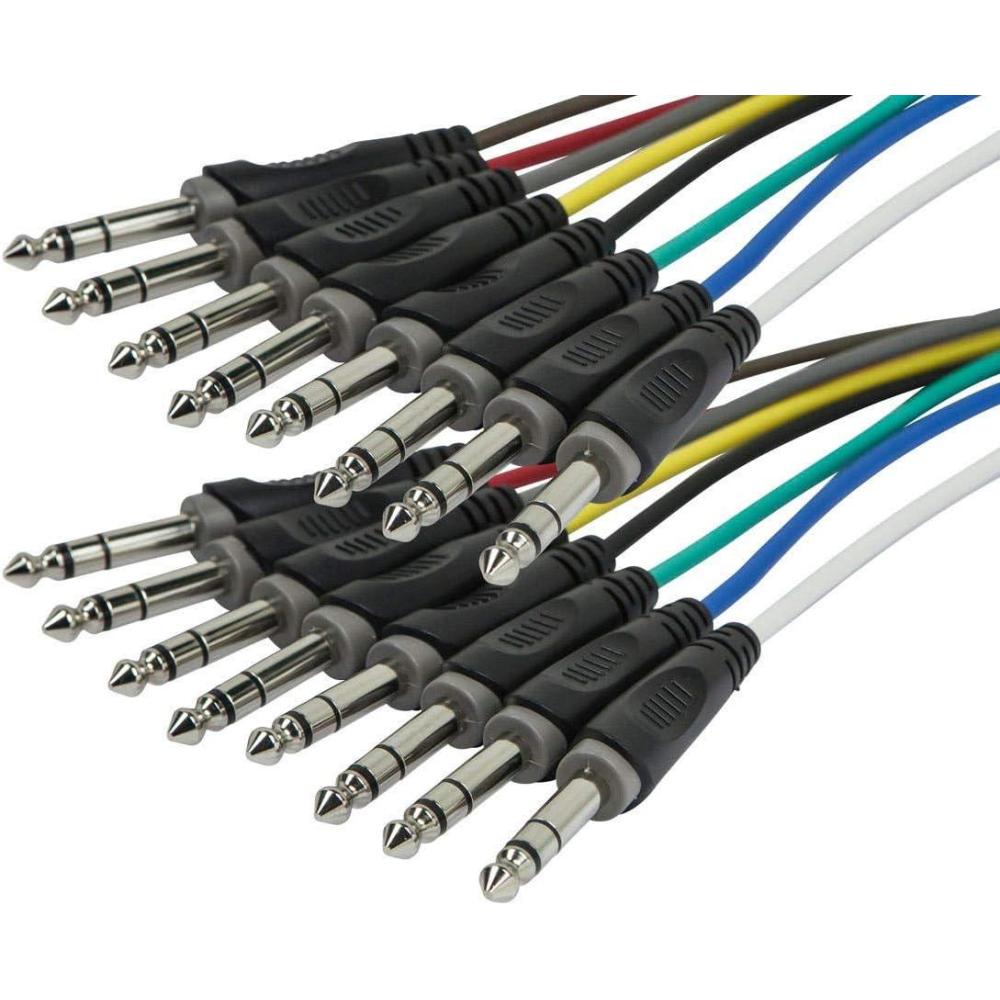 image:imageMonoprice 8Channel 14Inch TRS Male to 14Inch TRS Male Snake Cable  20 Feet 26AWG 8 Balanced Mono and Unbalanced Stereo Lines3ft