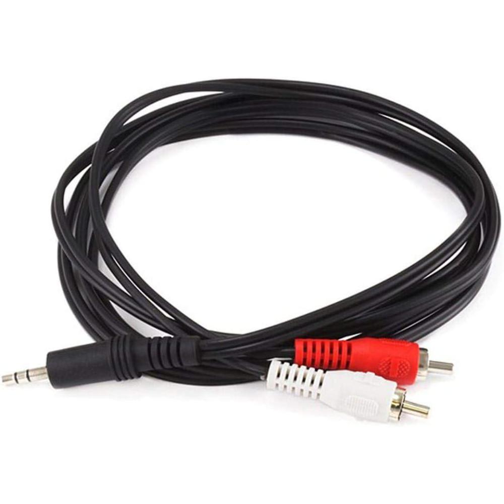 image:imageMonoprice AudioStereo Cable Single 35mm TRS Plug to Dual RCA Plug Mp3 PlayerPhone Headphone Output to Home Audio System 6 Feet Black