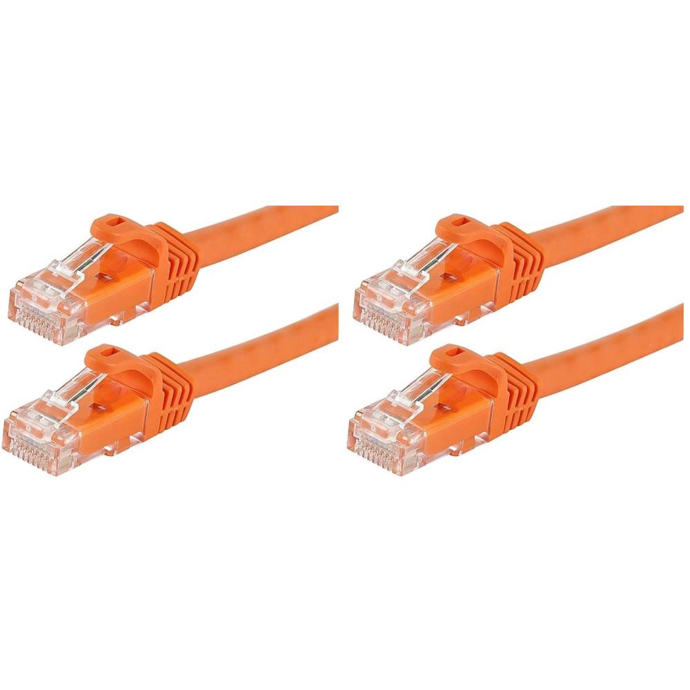image:imageMonoprice Cat5e Ethernet Patch Cable 10 feet Orange Snagless RJ45 Stranded 350Mhz UTP Pure Bare Copper Wire 24AWG Flexboot Series10ft Pack of 2