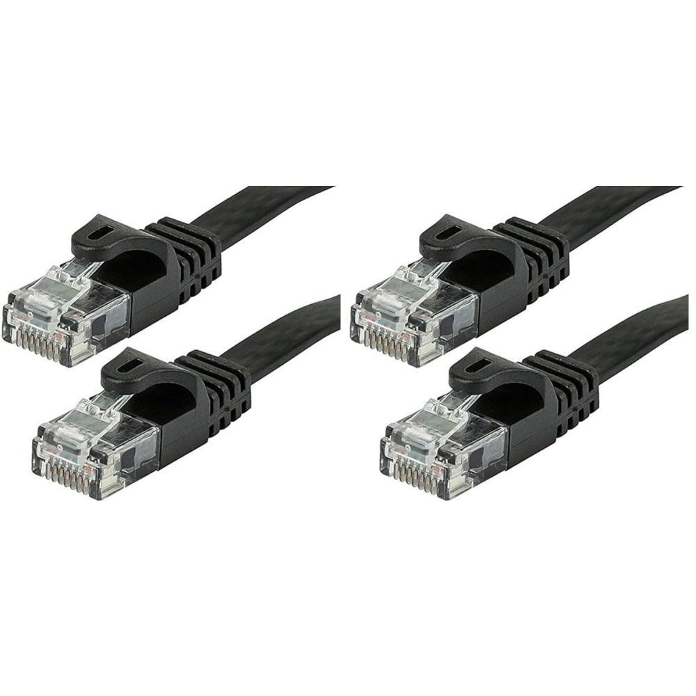 image:imageMonoprice Cat5e Ethernet Patch Cable 75 Feet Black Network Internet Cord RJ45 FlatStranded 350Mhz UTP Pure Bare Copper Wire 30AWG75ft Pack of 2