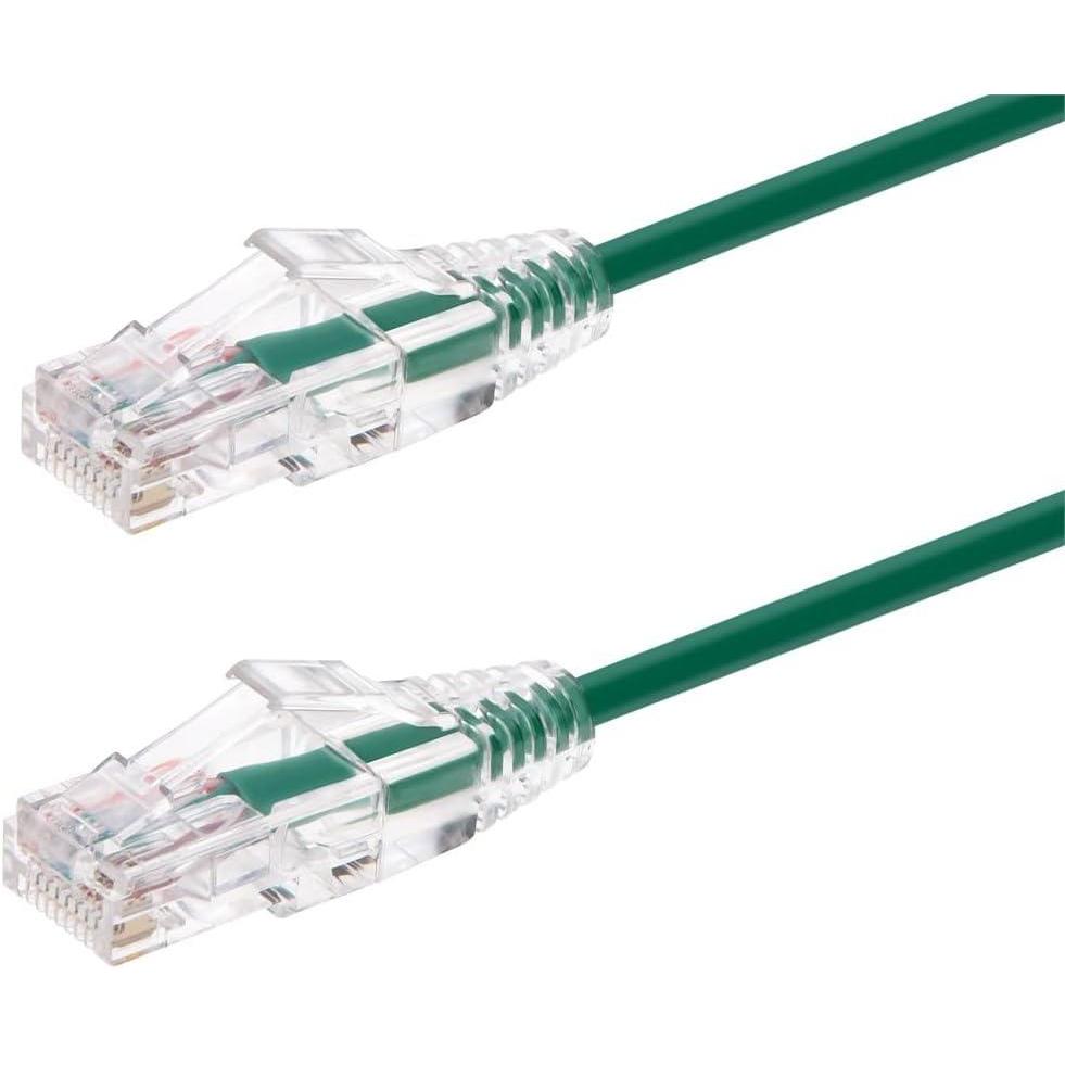 image:imageMonoprice Cat6 5ft Blue Component Level Patch Cable UTP 28AWG 550MHz Pure Bare Copper Snagless RJ45 SlimRun Series Ethernet CableGreen