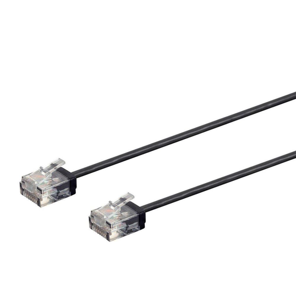 image:imageMonoprice Cat6 Ethernet Patch Cable Snagless 550MHz UTP 32AWG 2 Feet Blue Micro SlimRun SeriesBlack