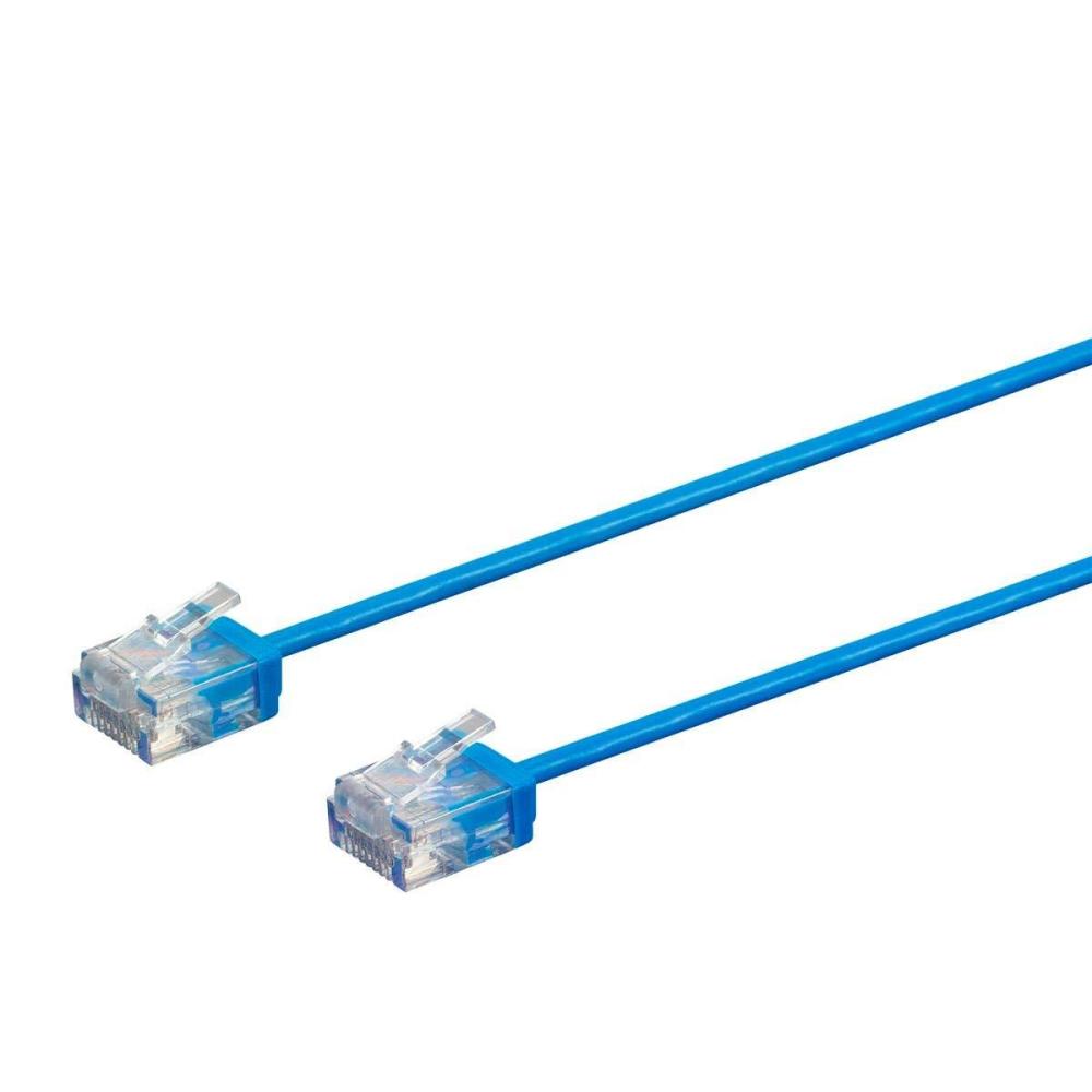 image:imageMonoprice Cat6 Ethernet Patch Cable Snagless 550MHz UTP 32AWG 2 Feet Blue Micro SlimRun SeriesBlue